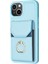 iPhone 15 Pu Deri Kaplamalı Tpu Telefon Kılıfı Yüzük Kickstand Cover, Kart Torbası ile (Yurt Dışından) 1