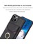 iPhone 15 Pu Deri Kaplamalı Tpu Telefon Kılıfı Yüzük Kickstand Cover, Kart Torbası ile (Yurt Dışından) 5
