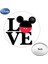 DSN91 Disney Aşk Mickey Mouse Tek Taraflı Düz Cep Aynası Minnie Mouse Kompakt Taşınabilir Makyaj Seyahat Çanta Aynalar DSN87 (Yurt Dışından) 1