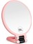 Pembe 2x 2/5/10X Büyütmeli El Aynası, Seyahat Katlanır El Aynası, 1/10X Büyütme ile Çift Taraflı Ayaklı Makyaj Aynası (Yurt Dışından) 2