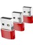 3pcs Tip-C 3.1-Usb 2.0 Adaptör Şanzımanı Kırmızı Kırmızı (Yurt Dışından) 2