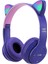 Yeni Yanıp Sönen LED Sevimli Kedi Kulaklar Kulaklık Bluetooth Kablosuz Mikrofonlu Kulaklık Tf Fm Çocuk Kız Stereo Müzik Kulaklık Yavru Earphon (Yurt Dışından) 1