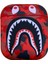 Daınıfeı Shark Teeth Soft Silicone Camouflage Case, Fashion Designer Case For 1 & 2, Cute Cartoon Imd Camo Case Shockproof Protective Cover Skin For Men Boys Girls (Red) (Yurt Dışından) 1