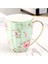 Stil C 400ML 220ML Ldyllic Çiçekler Çay Seti Seramik Kahve Fincanı Takım Elbise Ingiliz Tarzı Yüksek Dereceli Kemik Çini Altın Kenar Çay Bardağı ve Tabağı Kaşıkla (Yurt Dışından) 1