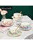 Stil C 400ML 220ML Ldyllic Çiçekler Çay Seti Seramik Kahve Fincanı Takım Elbise Ingiliz Tarzı Yüksek Dereceli Kemik Çini Altın Kenar Çay Bardağı ve Tabağı Kaşıkla (Yurt Dışından) 2