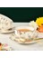 Stil C 400ML 220ML Ldyllic Çiçekler Çay Seti Seramik Kahve Fincanı Takım Elbise Ingiliz Tarzı Yüksek Dereceli Kemik Çini Altın Kenar Çay Bardağı ve Tabağı Kaşıkla (Yurt Dışından) 5