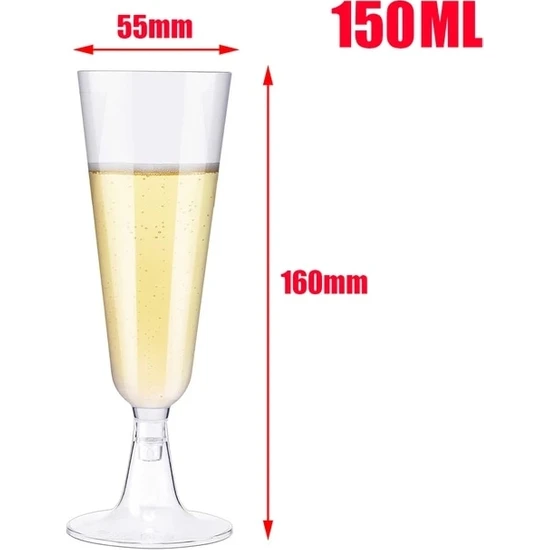 30 Adet 30 Adet Altın Şampanya Flüt Plastik Tek Kullanımlık Plastik Gözlük Şarap Kızartma Düğün Parti Kokteyl Bardak Kutlama Malzemeleri (Yurt Dışından)