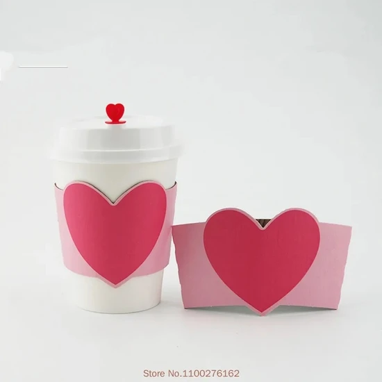 Plastik Kapak1 Resim Olarak 100 Adet 100 Adet Yüksek Kaliteli Kalp Şekli Kraft Kağıt Yalıtımlı Bardak Kapağı 400 ml 12 Oz Tek Kullanımlık Kahve Çay Kapaklı Soğuk Sıcak Içecek Bardak (Yurt Dışından)
