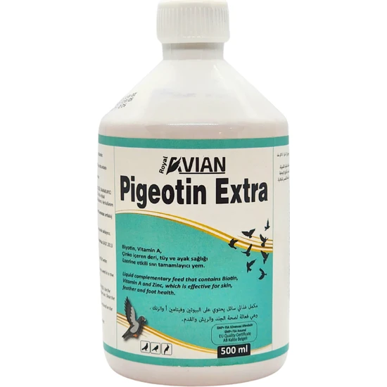 Royal Ilaç Pigeotin Extra 500 Ml. Güvercin ve Kafes Kuşlarında Biotin Desteği