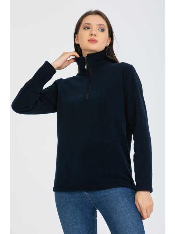 GELE BHS Kadın Polar Yarım Fermuarlı  Sweatshirt