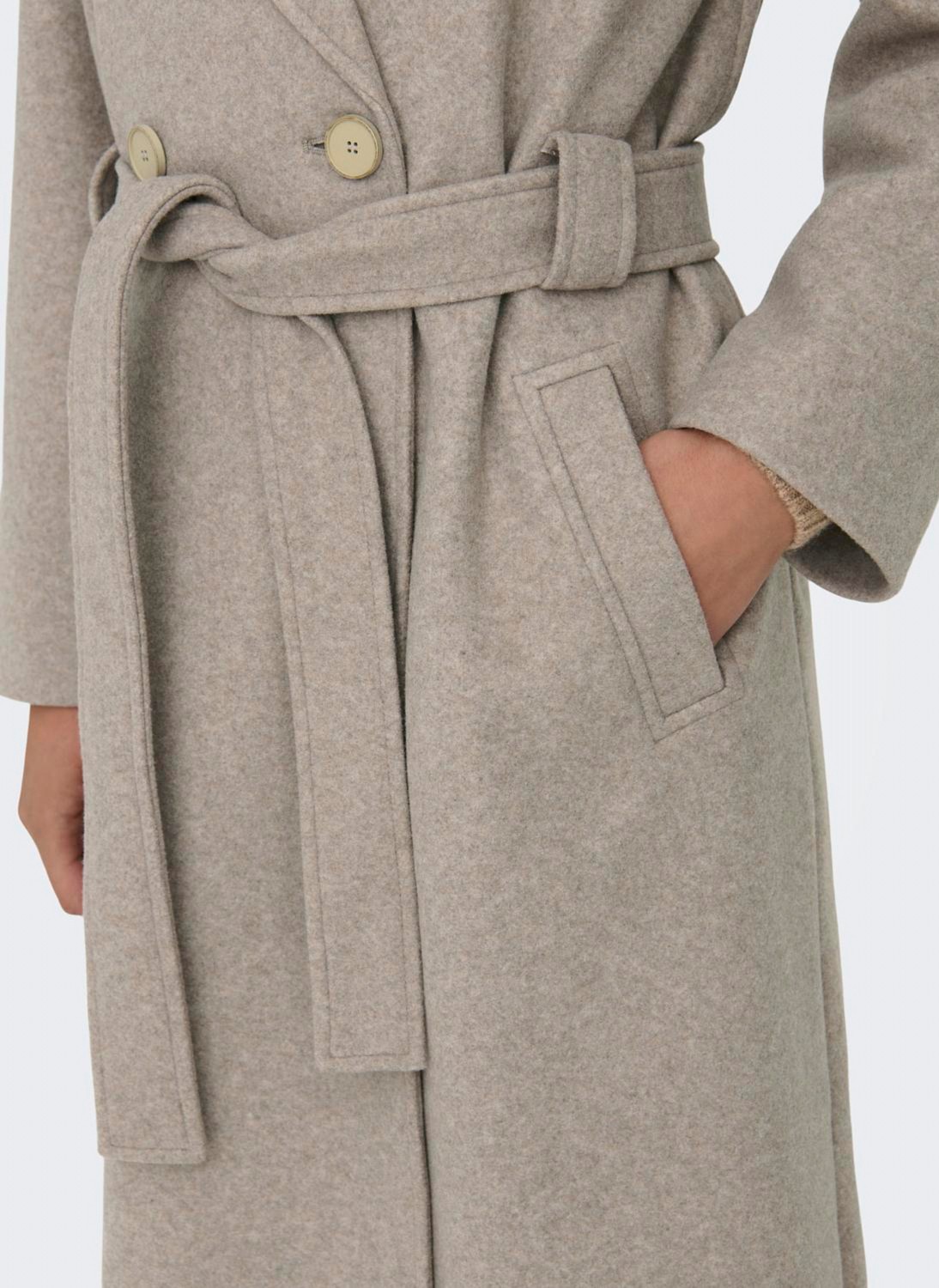 Only Kum Kadın Kaban Onlıngrıd Oversızed Belted Coat cc görsel 5