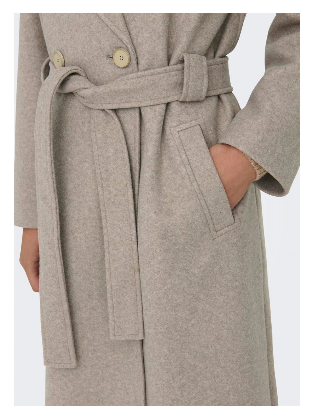 Only Kum Kadın Kaban Onlıngrıd Oversızed Belted Coat cc - Görsel 5