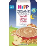 Hipp Organik İyi Geceler Sütlü Yulaf ve Elmalı Kaşık Maması 250 g – 0-6 Ay Bebekler için, Demir ve Folik Asit Takviyeli, Almanya Üretimi