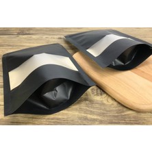 Doypack Siyah Kraft Pencereli Kilitli Doypack 18 x 29 cm 1000 Adet