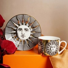 C Iskandinav Lüks Altın Kaplama Kahve Kupa Yaratıcı Kedi Seramik Çay Bardağı Yüksek Kaliteli Vintage Seramik Bardak Tabakları Çevre Dostu (Yurt Dışından)