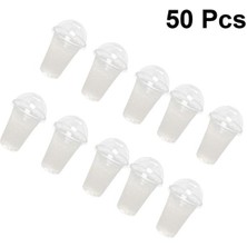 360ML 360ML Tek Kullanımlık Şeffaf Plastik Bardaklar Delikli Kubbe Kapaklı Çay Meyve Çayı Kapaklı 360/380/500ML 50 Kapaklı 50 Bardak (Yurt Dışından)