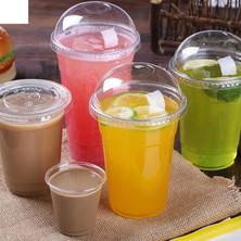 360ML 360ML Tek Kullanımlık Şeffaf Plastik Bardaklar Delikli Kubbe Kapaklı Çay Meyve Çayı Kapaklı 360/380/500ML 50 Kapaklı 50 Bardak (Yurt Dışından)