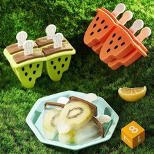 Kırmızı 4 Kavite Popsicles Kalıpları Dondurma Kalıp Karpuz Şekli Popsicle Maker Kapaklı Yeniden Kullanılabilir Dondurucu Güvenli Popsicle Kalıp Yaz Için (Yurt Dışından)