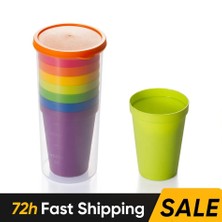 1 Takım 7 Adet Katlanır Bardak 200 ml Gıda Sınıfı Plastik Su Bardağı Seyahat Geri Çekilebilir Taşınabilir Açık Kahve Handcup Piknik Su Kabı Kupa Seti (Yurt Dışından)