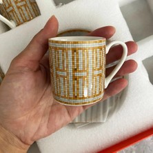 Stil 10 Altın 6 Adet Türk Espresso Bardak Tabakları ile Seramik Bardak Seti Siyah Çay Kahve Mutfak Parti Içecek Eşyası Ev Dekor Hediyeler (Yurt Dışından)