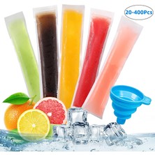 100 Adet 20.5x5 cm 20-400 Adet Popsicle Çanta Tek Kullanımlık Buz Pop Çanta Bpa Ücretsiz Buz Kalıp Çanta Zip Seals ile Yoğurt Çubukları Suyu Meyve Smoothies (Yurt Dışından)