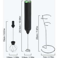 Beyaz Mini Süt Köpürtücü El Elektrikli Köpük Makinesi USB Şarj Edilebilir Paslanmaz Çelik Yumurta Çırpıcı Kahve Içecek Mikser Blender Standı ile (Yurt Dışından)