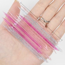 Danlu Pembe 100 Adet 100 Adet/paket Yeniden Kullanılabilir Kristal Sopa Çift Uçlu Nail Art Tırnak Eti Itici Akrilik Süsleyen Temiz Tırnak Sopa Lehçe Manikür Araçları (Yurt Dışından)