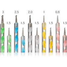 Danlu Tb-1 5 Adet Çivi Sanat Süsleyen Kalem Çift Kafa Girdap Marbleizing Çelik Süsleyen Kalem Profesyonel Çizim/süsleyen/elmas Manikür Araçları (Yurt Dışından)