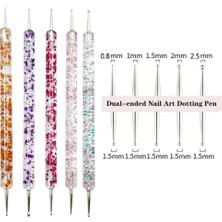 Danlu 5 Adet Renkli 5 Adet/takım Nail Art Süsleyen Kalem Kristal Boncuk Kolu Çift Uçlu Çizim Boyama Rhinestones Çoklu Boyutları Matkap Manikür Araçları (Yurt Dışından)