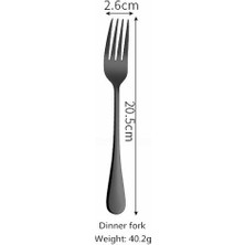 LF1HSDINNERFORK1PC Paslanmaz Çelik Sofra Ayna Çatal Bıçak Kaşık Seti Siyah Mutfak Seti Yemek Kaşık ve Çatal Yemek Takımı Sofra Ev Sofra Takımı (Yurt Dışından)