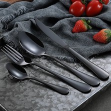 LF1HSDINNERFORK1PC Paslanmaz Çelik Sofra Ayna Çatal Bıçak Kaşık Seti Siyah Mutfak Seti Yemek Kaşık ve Çatal Yemek Takımı Sofra Ev Sofra Takımı (Yurt Dışından)