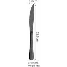 LF1HSSTEAKKNIFE1PC Paslanmaz Çelik Sofra Ayna Çatal Bıçak Kaşık Seti Siyah Mutfak Seti Yemek Kaşık ve Çatal Yemek Takımı Sofra Ev Sofra Takımı (Yurt Dışından)