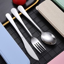 Bir 3 Adet Pembe 2 Taşınabilir Paslanmaz Çelik Çatal Takım Elbise Saklama Kutusu Chopstick Çatal Kaşık Bıçak Seyahat Sofra Seti Kamp Çatal Bıçak Takımı (Yurt Dışından)