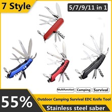 9 In 1 5/7/9/11 In 1 Paslanmaz Çelik Ordu Bıçaklar Çok Fonksiyonlu Katlanır Bıçak Cep Avcılık Açık Kamp Survival Edc Bıçak Aracı (Yurt Dışından)