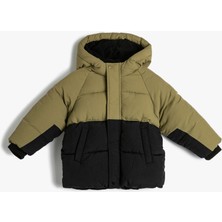 Koton Şişme Mont Kapüşonlu Peluş Astarlı Cepli