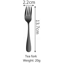 LF1HSTEAFORK1PC Paslanmaz Çelik Sofra Ayna Çatal Bıçak Kaşık Seti Siyah Mutfak Seti Yemek Kaşık ve Çatal Yemek Takımı Sofra Ev Sofra Takımı (Yurt Dışından)