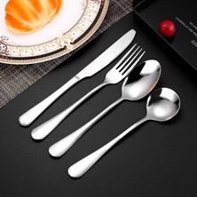 Sharp Spoon5 Paslanmaz Çelik Batı Sofra Çatal Bıçak Takımı Biftek Bıçağı Masa Çatalları Tatlı Kaşıkları Gümüş Yetişkin Çocuk Ev Mutfak Eşyaları (Yurt Dışından)