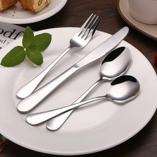 Sharp Spoon5 Paslanmaz Çelik Batı Sofra Çatal Bıçak Takımı Biftek Bıçağı Masa Çatalları Tatlı Kaşıkları Gümüş Yetişkin Çocuk Ev Mutfak Eşyaları (Yurt Dışından)