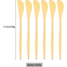 Beyaz Gümüş 6 Adet Altın Tereyağı Bıçağı Pizza Peynir Tatlı Bıçağı Paslanmaz Çelik Çatal Krema Bıçakları Kahvaltı Tost Ekmeği Bıçağı Mutfak Araçları (Yurt Dışından)