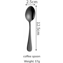 LF1HSCOFFEESPOON1PC Siyah Paslanmaz Çelik Çatal Bıçak Kaşık Seti Siyah Mutfak Sofra Seti Yemek Takımı Kaşık Çatal Yemek Takımı Sofra Ev Sofra Takımı Ayna (Yurt Dışından)