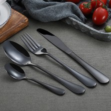 LF1HSCOFFEESPOON1PC Siyah Paslanmaz Çelik Çatal Bıçak Kaşık Seti Siyah Mutfak Sofra Seti Yemek Takımı Kaşık Çatal Yemek Takımı Sofra Ev Sofra Takımı Ayna (Yurt Dışından)