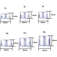Danlu Beyaz Kapak 5g 20 Adet 2g 3g 5g 10G 15G 20G 30G Taşınabilir Plastik Kozmetik Boş Kavanoz Temizle Şişeler Göz Farı Makyaj Kremi Dudak Balsamı Konteyner Tencere (Yurt Dışından)