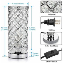 YHome Modern Kristal Masa Lambası Gümüş Gölge, Oturma Odası Yatak Odası Için Başucu Masa Lambası (Yurt Dışından)