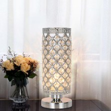 YHome Modern Kristal Masa Lambası Gümüş Gölge, Oturma Odası Yatak Odası Için Başucu Masa Lambası (Yurt Dışından)