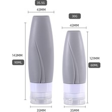 Danlu 3 Adet 60ML 60/90ML Taşınabilir Silikon Seyahat Şişesi Sıvı Kabı Boş Doldurulabilir Ambalaj Losyon Noktaları Şampuan Kabı Krem Gezisi (Yurt Dışından)