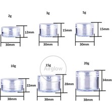 Danlu Beyaz Kapak 15G 10 Adet 2G/3G/5G/10G/15G/20G Boş Plastik Kozmetik Makyaj Kavanoz Tencere Şeffaf Numune Şişeleri Göz Farı Krem Dudak Balsamı Kabı (Yurt Dışından)
