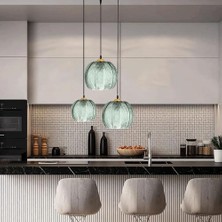 YHome Yaratıcı Otel Çalışma Işığı Yatak Odasında Ayarlanabilir Cam Avize Yemek Odası Lamba Tavan Aydınlatma Nordic Postmodern Restoran Yeşil Yaprak Tahıl Cam Avize - (Yurt Dışından)