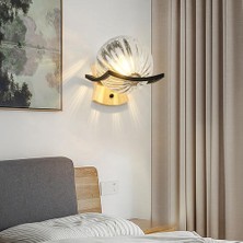 YHome Modern Minimalist LED Duvar Sconce Yatak Odası Başucu Koridoru Yaratıcı Vanity Işık Gölgesi Lüks Oturma Odası Duvar Lambası Dekoru (B Siyah) (Yurt Dışından)