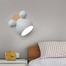 YHome LED Alüminyum Karikatür Duvar Sconce, Ahşap Base E27 Ampul Duvar Sconce Çocuk Odası, Yatak Odası (Yurt Dışından)