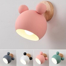 YHome LED Alüminyum Karikatür Duvar Sconce, Ahşap Base E27 Ampul Duvar Sconce Çocuk Odası, Yatak Odası (Yurt Dışından)